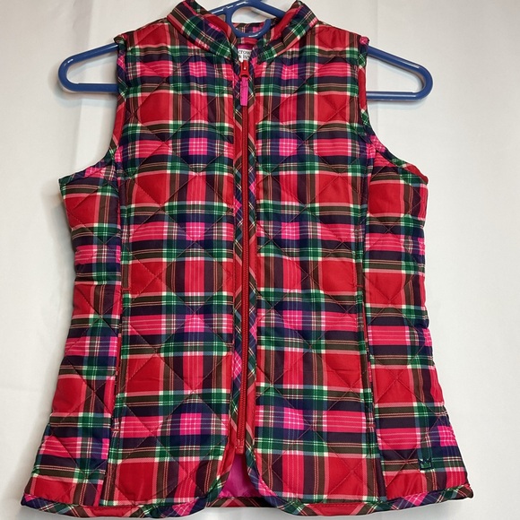 Crown and ivy kids large red plaid vest like new large - Picture 2 of 7